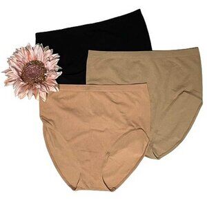 Rhonda Shear Ribbed Knit Panty Set of 3 X LARGE